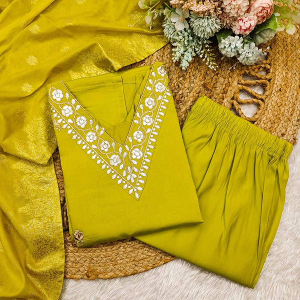 Diwali Special Roman Silk Kurti, Pant with Dupatta Collection